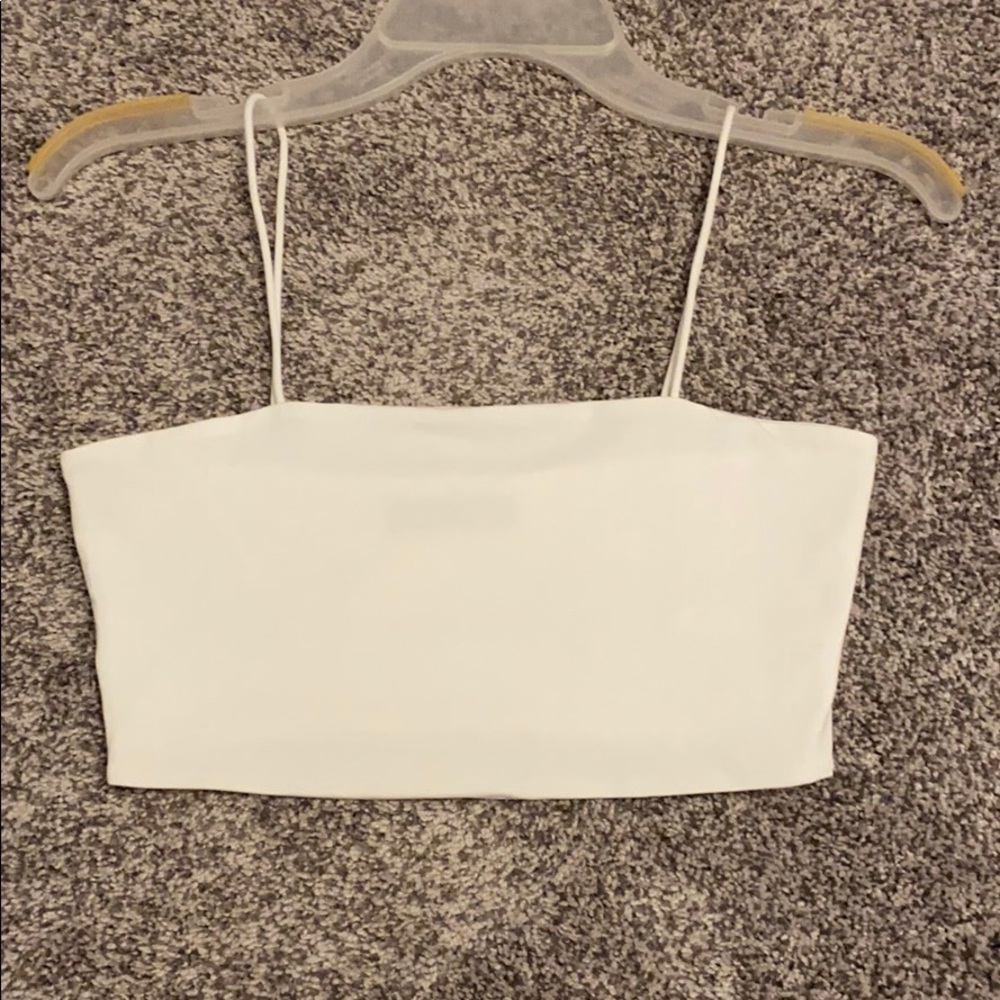 White Crop Tank Top
